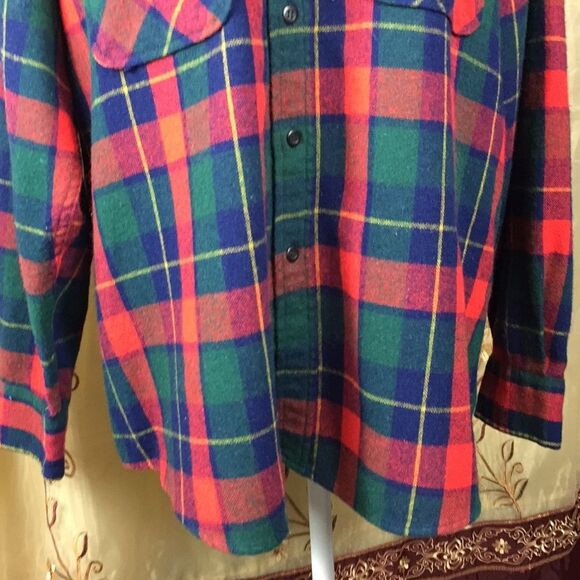 Vintage Shacket Wool Blend Plaid Shirt Sz XLT - Picture 3 of 9